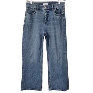 Loft The Wide Leg Jean's Women's 30/10 Blue Medium Wash Boho Beachy Casual